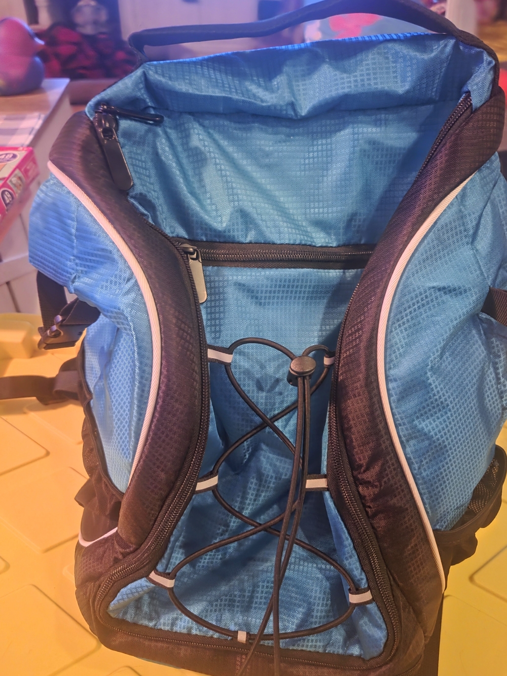 Blue Baseball/Softball Backpack with Front Bungee Cord